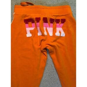 Victorias Secret Sport Pink Y2K Favorite Sweats Orange Cropped Joggers Dog XS